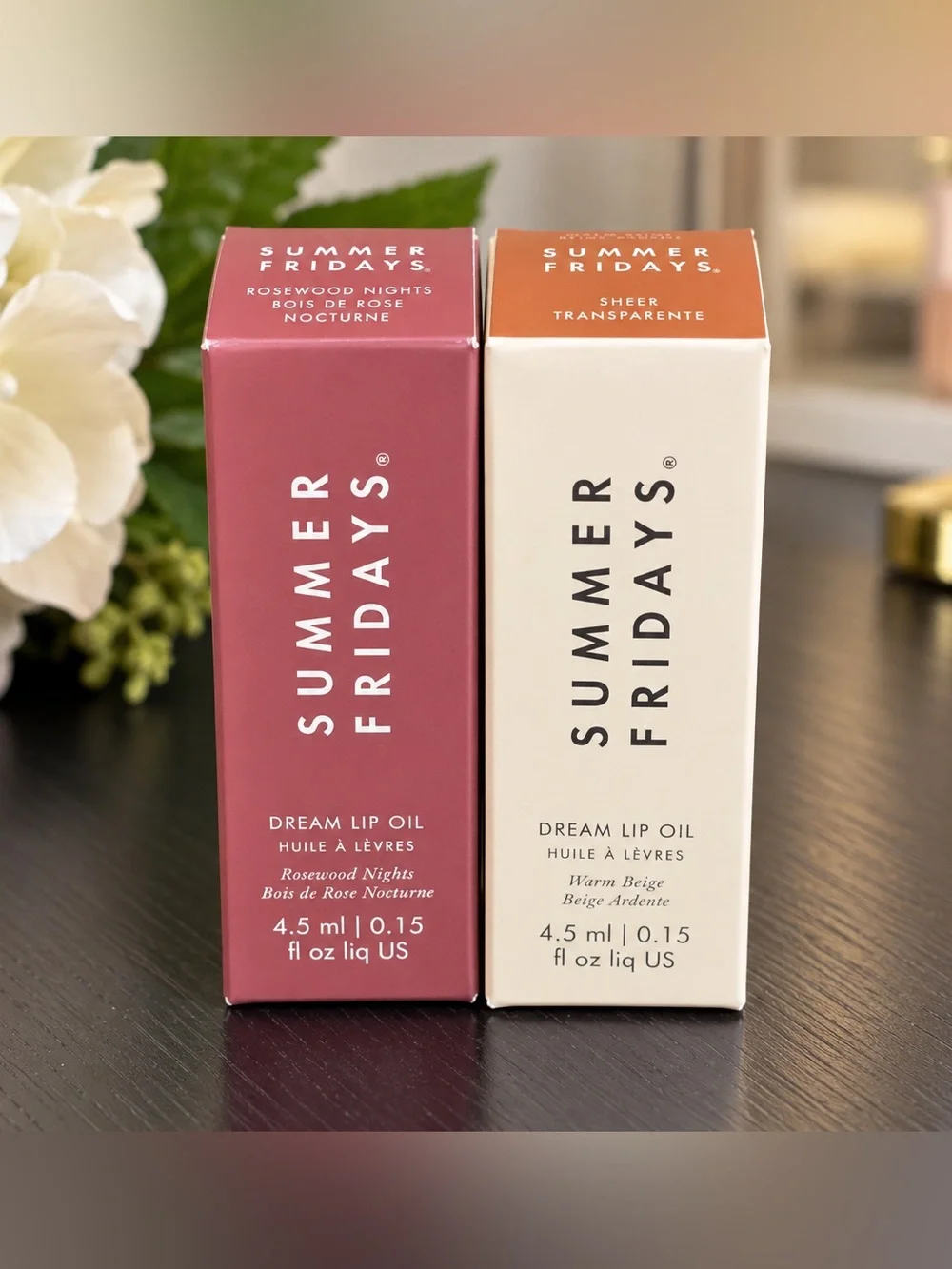 Summer Fridays Dream Lip Oil Duo Rosewood Nights & Sheer NEW